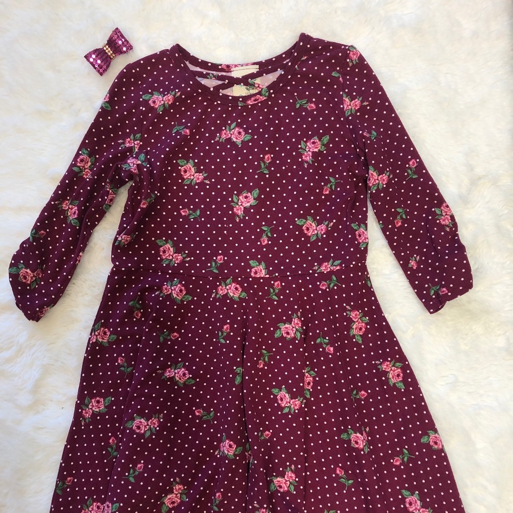 Lily Bleu dress size 6Y + hair bow